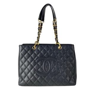 Chanel Reprint Chain Tote/GST Tote Bag Black Gold